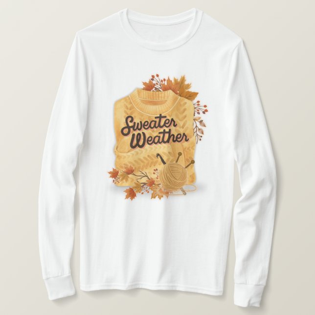 Crafty Mysigt Sweater Weather T Shirt (Design framsida)