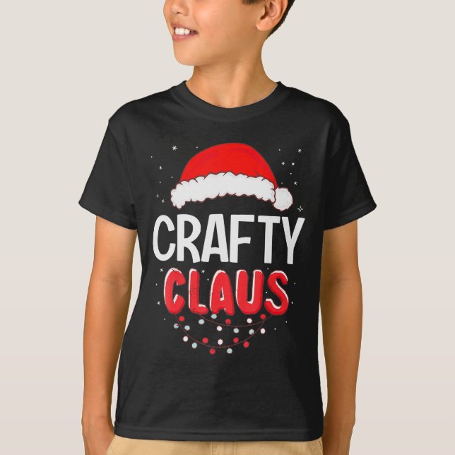 Crafty Santa Claus Christmas Matching Costume  T Shirt (Framsida)