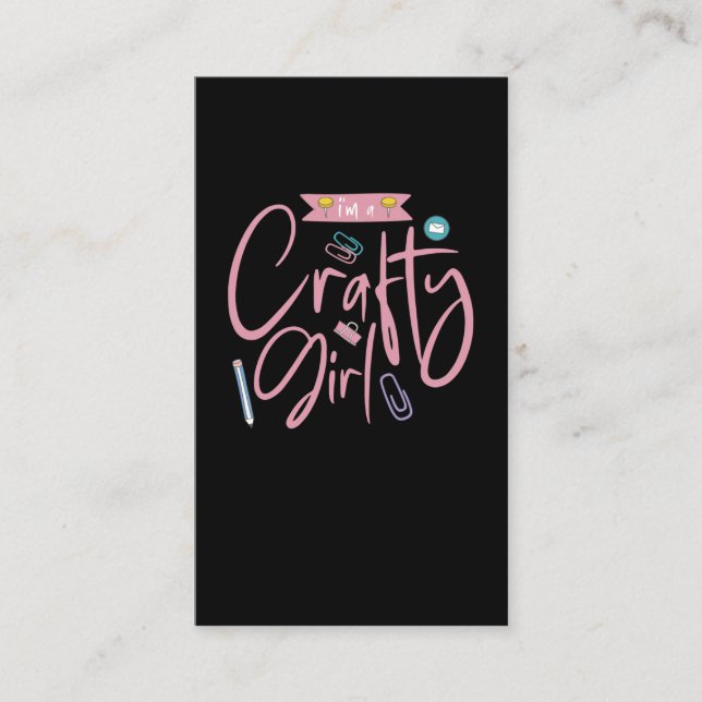 Crafty Scrapbooking Girl Bok Craiting Kärlek Visitkort (Framsida)