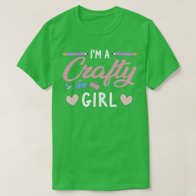 Crafty Scrapbooking Girl Book Lover  T Shirt (Design framsida)