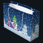 Crafty Snögubbe Knitting Scarf<br><div class="desc">En vektorillustration av två vidlyftiga snögubbar av tecknad klädda i stickade hattar och scarfar. Den stora galningen snögubbe knullar en överdimensionerad sjal för den lilla. Ärren är redan insvepta flera gånger runt den söta lilla snögubbe.</div>