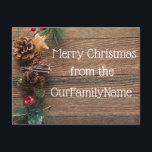 Crafty Wood Grain jul Anpassa vykort<br><div class="desc">Vackert julvykort som kan skräddarsys skapar det som en perfekt till  semesterhälsningar med familj och vänner.  Med anpassningsalternativen kan du anpassa ditt Julafton-kort för att skicka ett spelar ingen roll meddelande som du vill ha.  God Jul!  glad helg!</div>