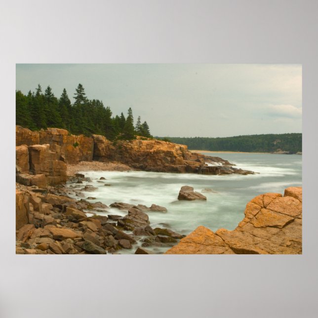 Craggy Kusten, Acadia National Park, Maine Poster (Framsidan)