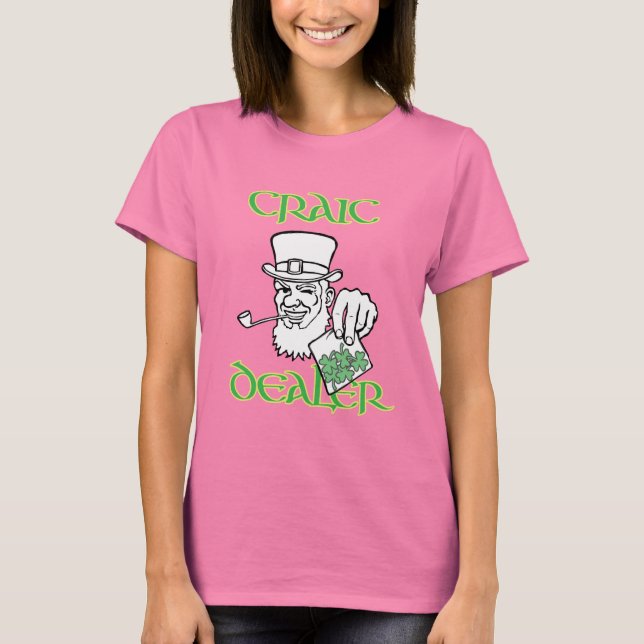Craic Dealer Dam Mörk TShirt Tee Shirt (Framsida)