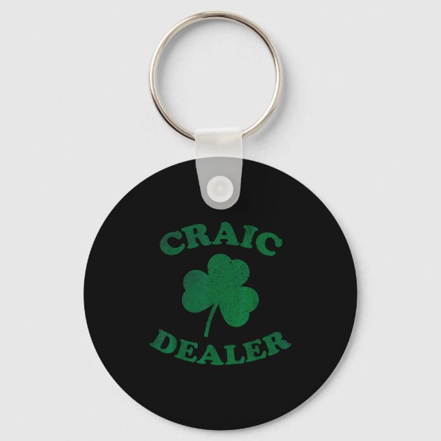 Craic Er Funny St. Patrick's Day Shamrock Tee  Nyckelring (Framsida)