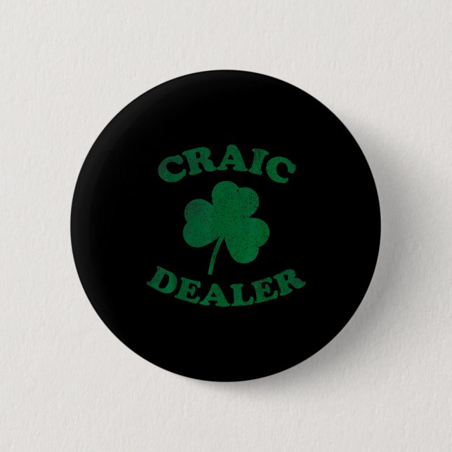 Craic Er Rolig St. Patrick's Day Shamrock T-shirt  Knapp (Framsida)