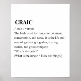 CRAIC: Modern irländsk Craic Kul Betydelse Tryck