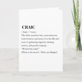 CRAIC: Modern irländsk Craic Rolig Betydelse Tryck Kort
