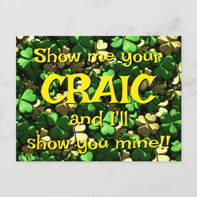 Craic Shamrocks Vykort (Framsida)