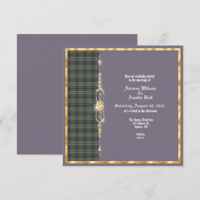 Craig Ancient Tartan Wedding bjudande Inbjudningar (Fram/baksida)