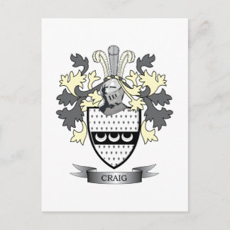 Craig Family Crest Jackar om Arm Vykort