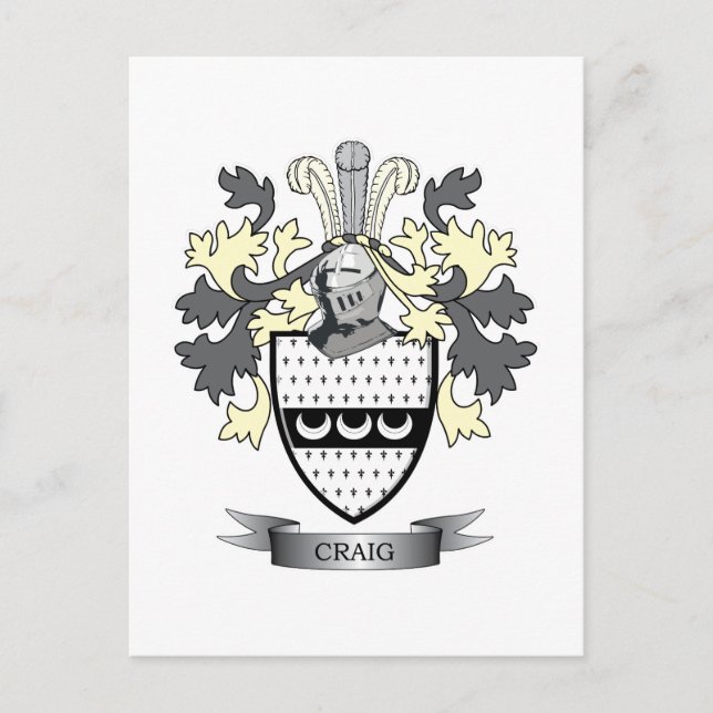 Craig Family Crest Jackar om Arm Vykort (Framsida)