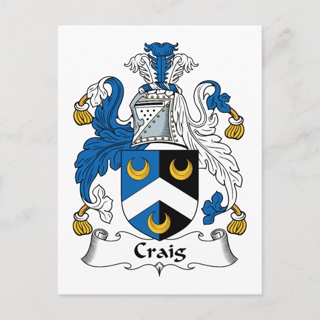 Craig Family Crest Vykort (Framsida)