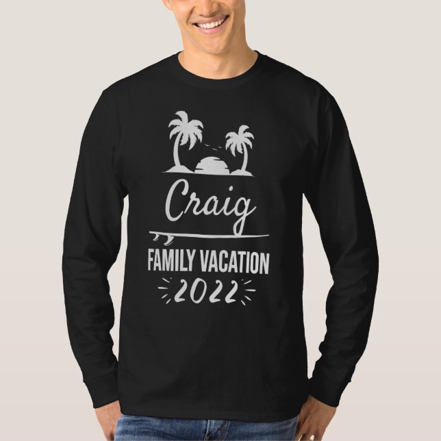 Craig Family Vacation Tropical Group Resa Beach T Shirt (Framsida)