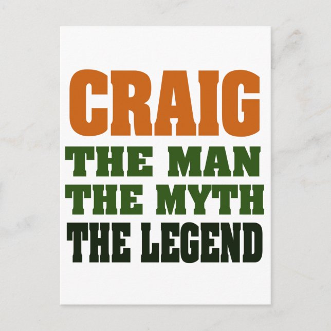 Craig - mannen, Myth, Legend Vykort (Framsida)