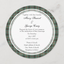 Craig Scottish Bröllop Round-inbjudan