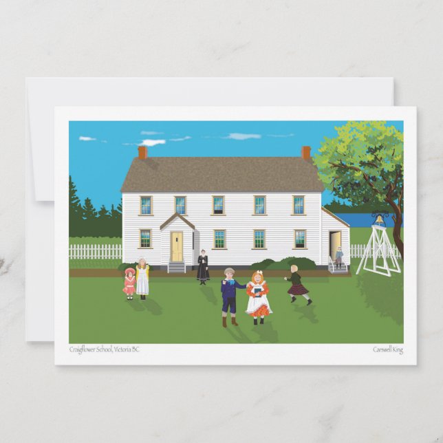 Craigblommor Schoolhouse Julkort (Framsida)