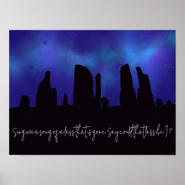 Craigh Na Dun Skye Boat Sång Outlander Inspired Poster (Framsidan)