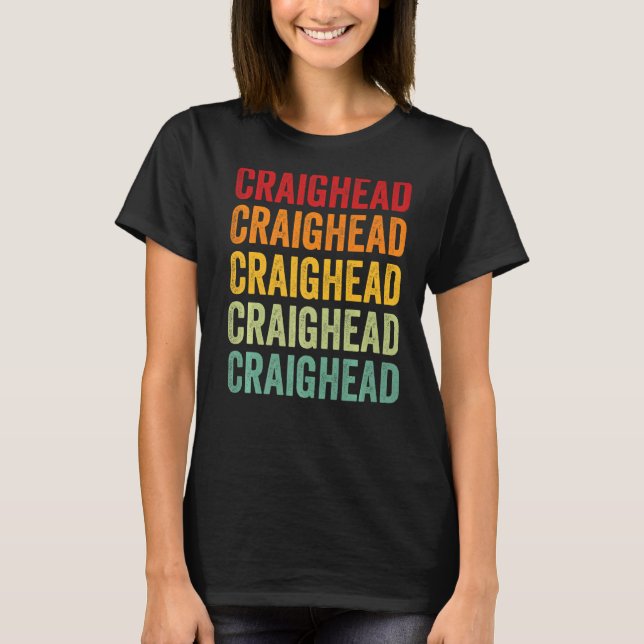 Craighead County Arkansas Rainbow Text T Shirt (Framsida)
