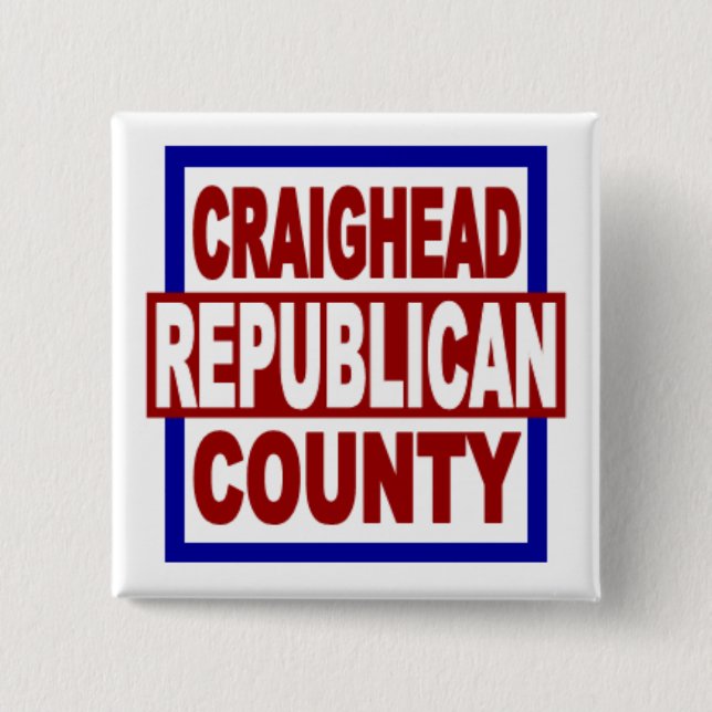 Craighead County Repubican 2" x 2" kvadrerar Knapp (Framsida)