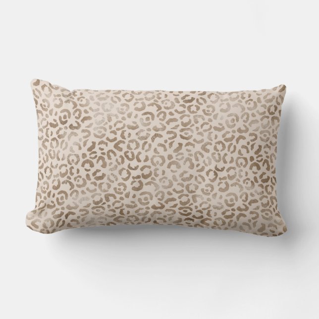 Crämbrun leopardprint         lumbarkudde (Framsida)