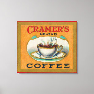 Cramers prima kaffeetikett canvastryck