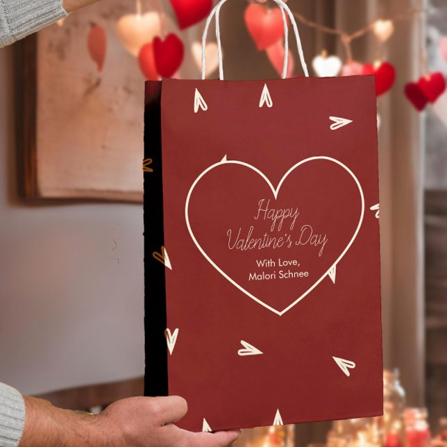 Crämhjärtan på Burgundy - Minimal Valentine (Skapare uppladdad)