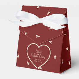 Crämhjärtan på Burgundy - Minimal Valentine Presentaskar