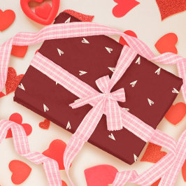 Crämhjärtan på Burgundy - Minimal Valentine Presentpapper