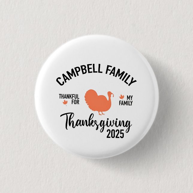 Crampbell Family 2025 Thanksgiving Turkiet Middag Knapp (Framsida)