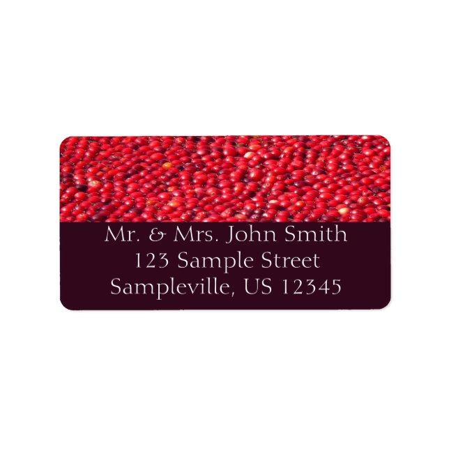 Cranbär Festive Red Adressetikett (Framsidan)