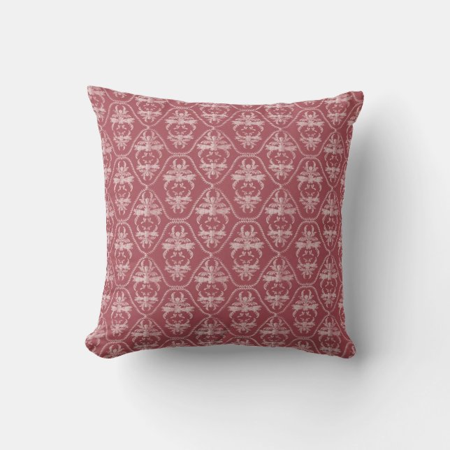 Cranberry and Rosa Damask MOJO Pillow Kudde (Framsida)