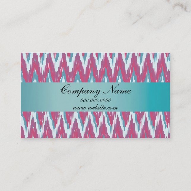 Cranberry and Teal Kat ZigZag 2019 Calendar Visitkort (Framsida)