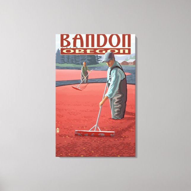 Cranberry Bogs Harvest - Bandon, Oregon Canvastryck (Framsida)