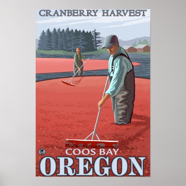 Cranberry Bogs Harvest - Coos Bay, Oregon Poster (Framsidan)