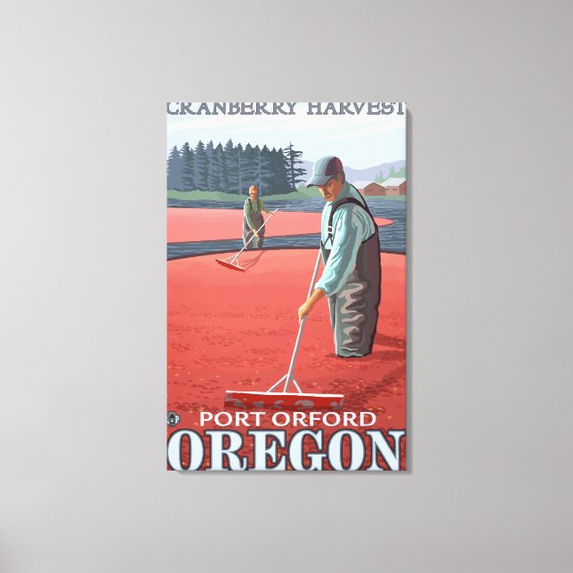 Cranberry Bogs Harvest - Port Orford, Oregon Canvastryck (Framsida)