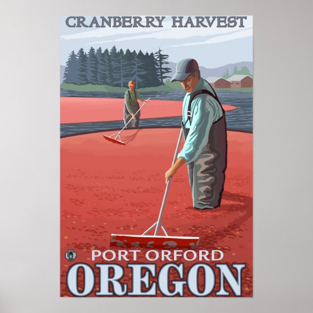 Cranberry Bogs Harvest - Port Orford, Oregon Poster (Framsidan)