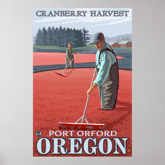 Cranberry Bogs Harvest - Port Orford, Oregon Poster (Framsidan)