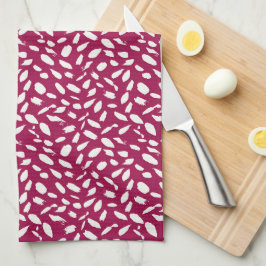 Cranberry Brushstrokes Kökshandduk