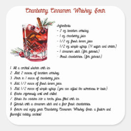 Cranberry Cinnamon Whiskey Sour Recipe Fyrkantigt Klistermärke