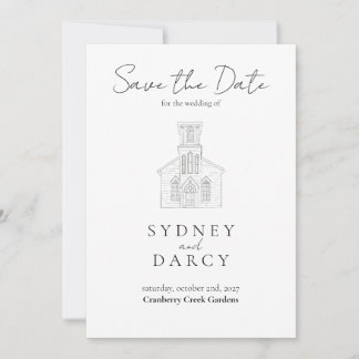 Cranberry Creek Gardens Handritad Save the Date Inbjudningar