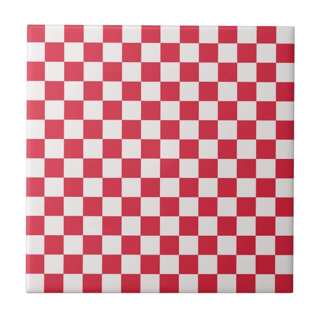 Cranberry fizz checkerboard pattern kakelplatta (Framsidan)
