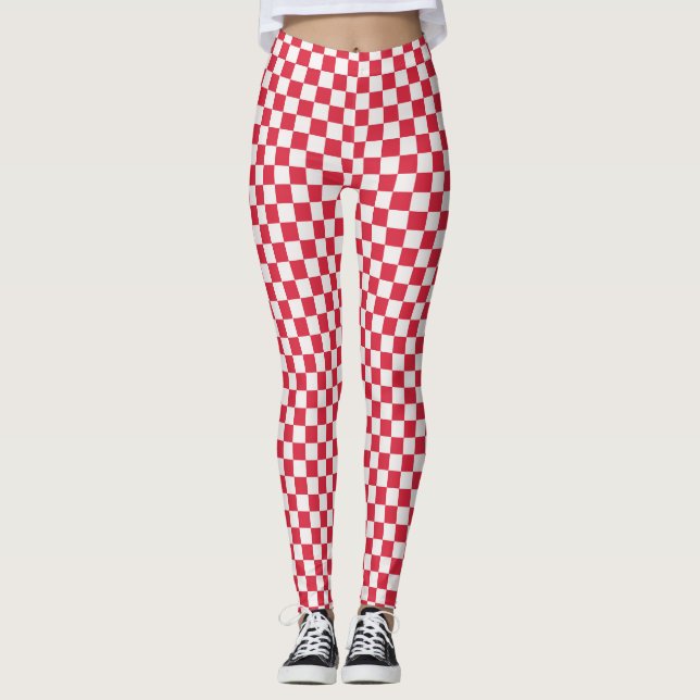 Cranberry fizz checkerboard pattern leggings (Framsida)