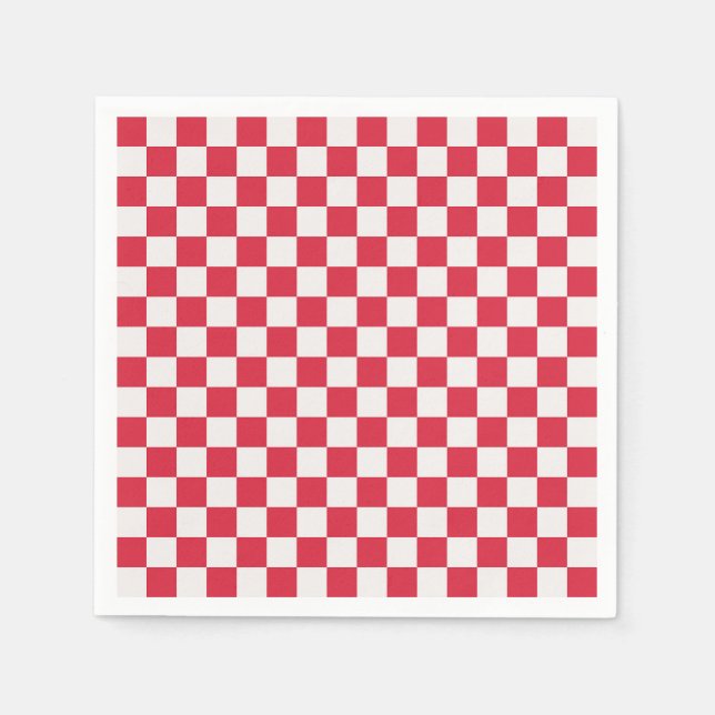 Cranberry fizz checkerboard pattern pappersservett (Framsidan)