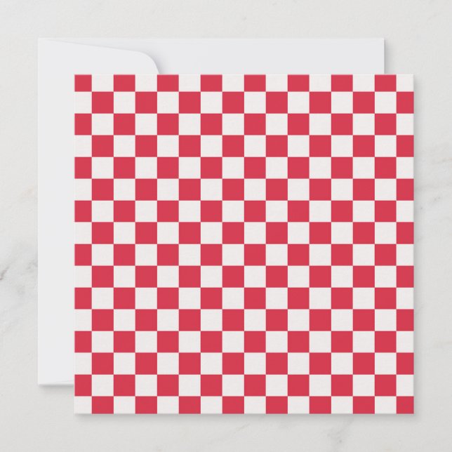 Cranberry fizz checkerboard pattern tack kort (Framsida)