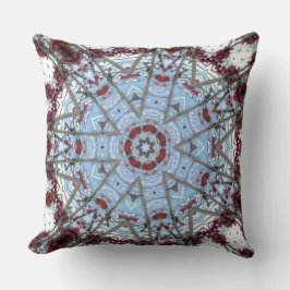 Cranberry Fractal Photo Digital Art Mandala Pillow Kudde