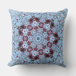 Cranberry Fractal Photo Digital Art Mandala Pillow Kudde