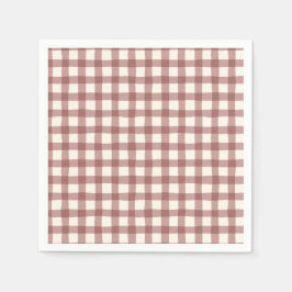 Cranberry Gingham Red Maroon Pappersservett