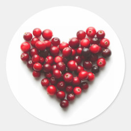 Cranberry Heart Runt Klistermärke