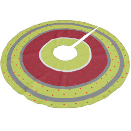 Cranberry Lime Polka-dot Julgransmatta Borstad Polyester